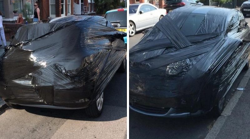 Man wraps neighbour’s car