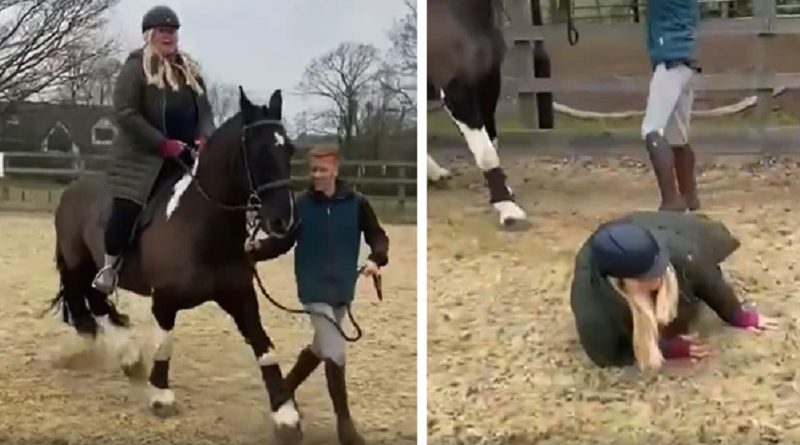 Gemma Collins falls off horse